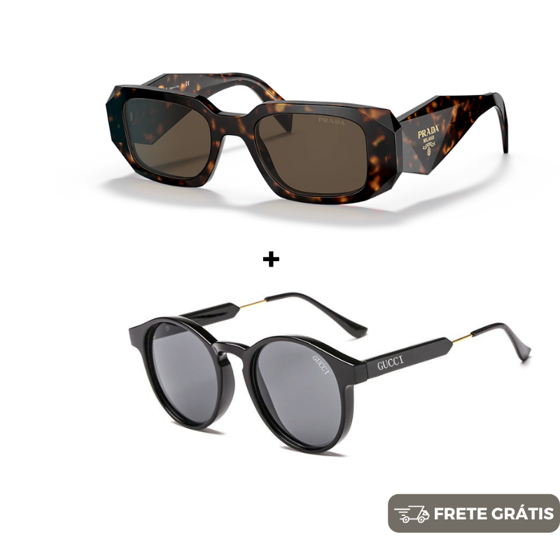 2 Óculos Unissex - Gucci | Prada - COMPRE 1 LEVE 2